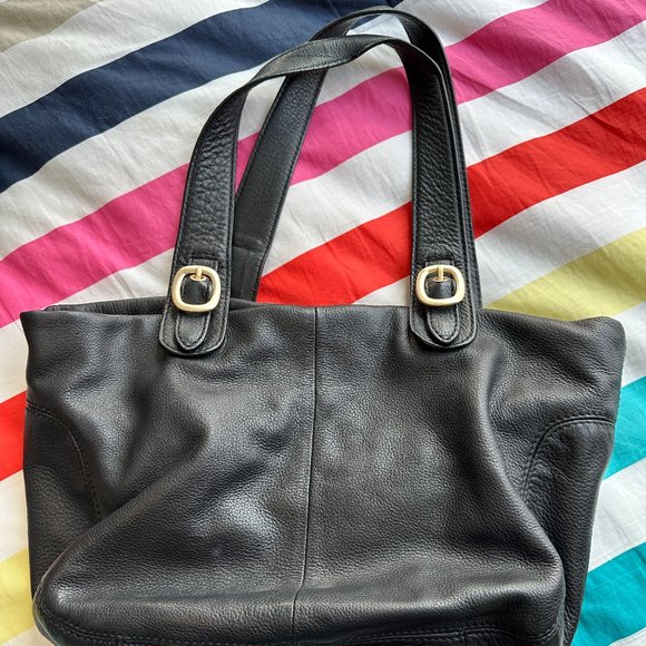 michael kors black soft leather with top zipper shoulder bag - Picture 3 of 5